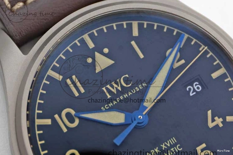 MIROTIME 0315 Mark XVIII IW327006 Titanium M+F 1:1 Best Edition Black Dial on Brown Leather Strap A Efficient 7052